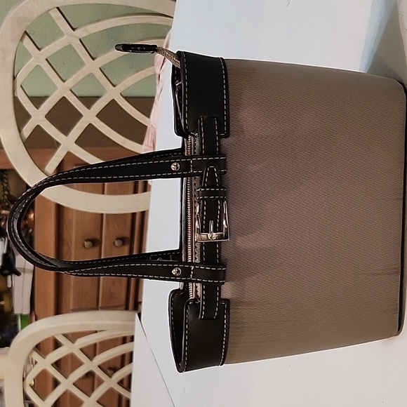 Vintage Etienne Aigner Tan and Black Nylon & Faux Leather Mini Tote - Picture 12 of 16